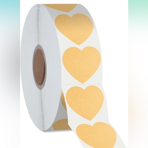 Kraft marron Heart Stickers Self-Adhesive Cute Style Love Pattern STICKER - Picture 2 of 3